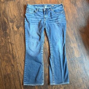 Silver Aiko low rise boot cut jeans waist 37 (J11)